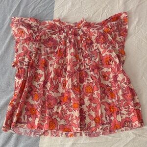 NEW Trovata Floral Pink and Orange Blouse